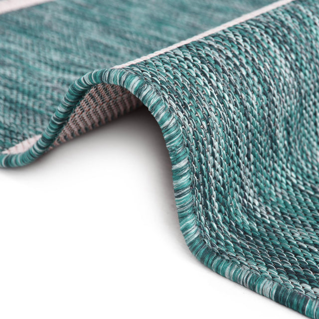 Teal 5' 3 x 8' Jill Zarin Outdoor Rectangle Area Rug Weather Resistant for Patio, Deck, Terrace, Balcony, Porch Durable 100% Polypropylene Carpet for Outside for Sale at Rug Engine