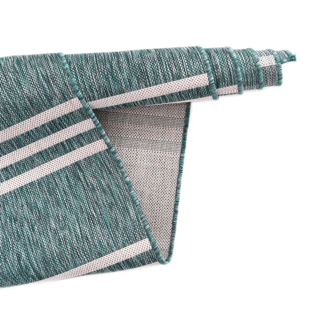 Teal 5' 3 x 8' Jill Zarin Outdoor Rectangle Area Rug Weather Resistant for Patio, Deck, Terrace, Balcony, Porch Durable 100% Polypropylene Carpet for Outside for Sale at Rug Engine