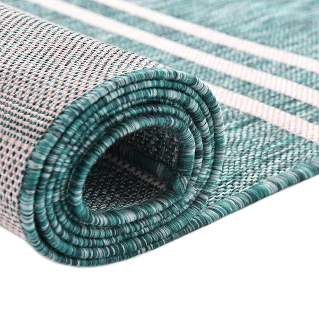 Teal 5' 3 x 8' Jill Zarin Outdoor Rectangle Area Rug Weather Resistant for Patio, Deck, Terrace, Balcony, Porch Durable 100% Polypropylene Carpet for Outside for Sale at Rug Engine