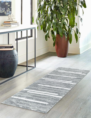 Gray 2' 3 x 6' 1 Abbey Runner Area Rug 100% Cotton All Natural Living Dining Room Bedroom Carpet for Sale at Rug Engine