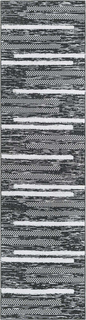 Black 2' 7 x 10' Abbey Runner Area Rug 100% Cotton All Natural Living Dining Room Bedroom Carpet for Sale at Rug Engine