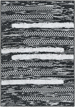 Black 2' 3 x 3' 1 Abbey Rectangle Area Rug 100% Cotton All Natural Living Dining Room Bedroom Carpet for Sale at Rug Engine