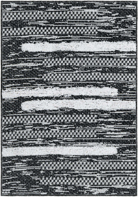 Black 2' 3 x 3' 1 Abbey Rectangle Area Rug 100% Cotton All Natural Living Dining Room Bedroom Carpet for Sale at Rug Engine