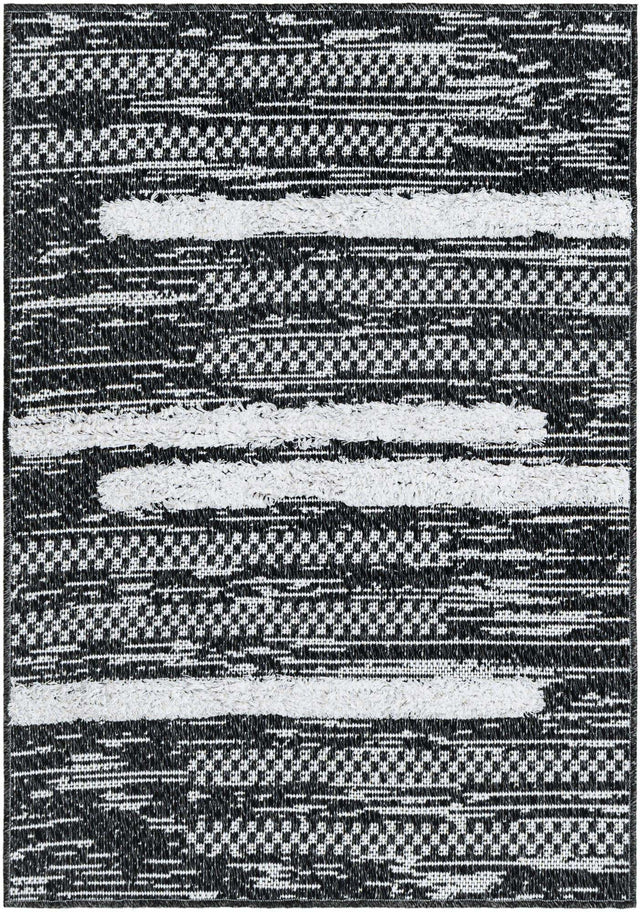 Black 2' 3 x 3' 1 Abbey Rectangle Area Rug 100% Cotton All Natural Living Dining Room Bedroom Carpet for Sale at Rug Engine