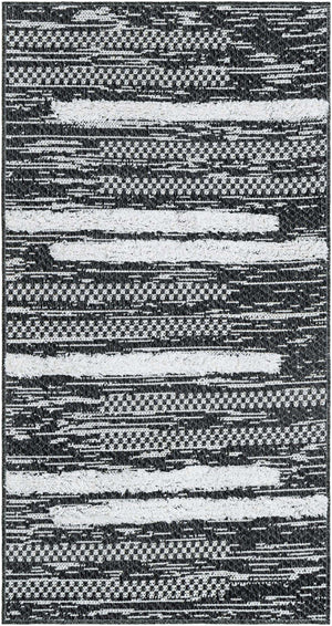 Black 2' 3 x 4' 1 Abbey Runner Area Rug 100% Cotton All Natural Living Dining Room Bedroom Carpet for Sale at Rug Engine