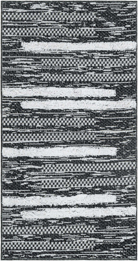 Black 2' 3 x 4' 1 Abbey Runner Area Rug 100% Cotton All Natural Living Dining Room Bedroom Carpet for Sale at Rug Engine