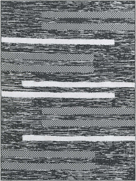 Black 4' 5 x 6' 1 Abbey Rectangle Area Rug 100% Cotton All Natural Living Dining Room Bedroom Carpet for Sale at Rug Engine