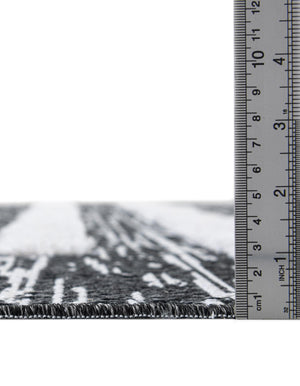 Black 4' 5 x 6' 1 Abbey Rectangle Area Rug 100% Cotton All Natural Living Dining Room Bedroom Carpet for Sale at Rug Engine