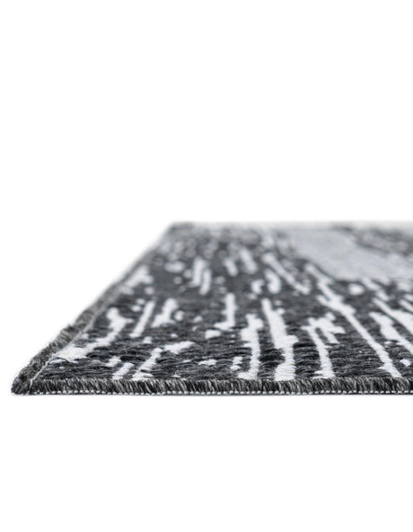 Black 6' 5 x 9' Abbey Rectangle Area Rug 100% Cotton All Natural Living Dining Room Bedroom Carpet for Sale at Rug Engine