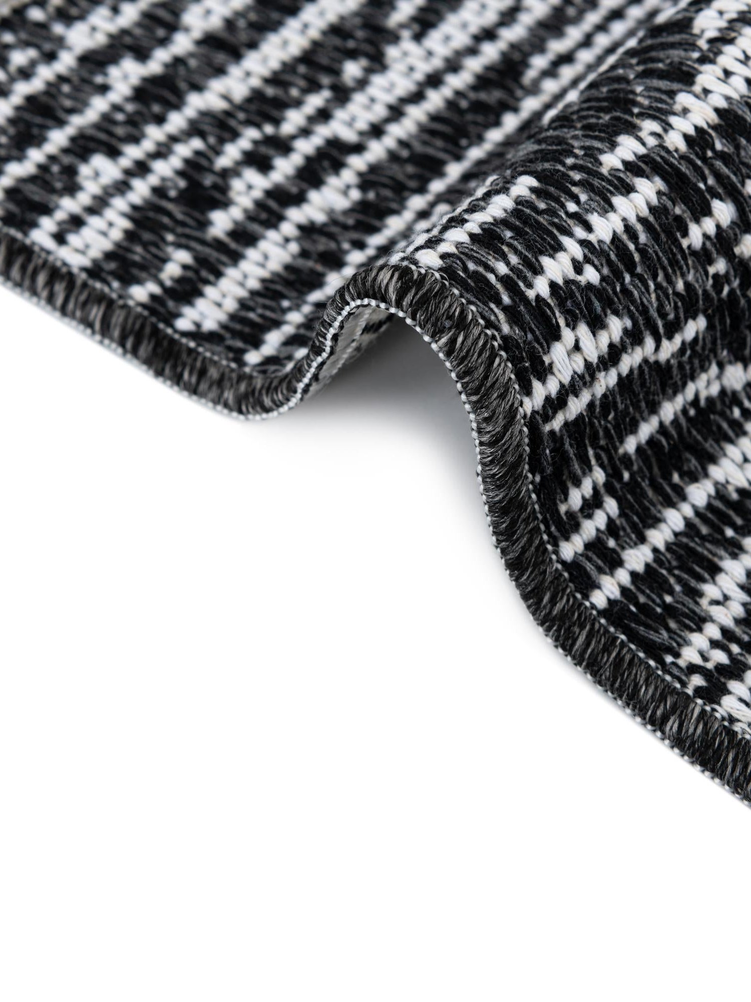 Black 8' 2 x 10' Abbey Rectangle Area Rug 100% Cotton All Natural Living Dining Room Bedroom Carpet for Sale at Rug Engine