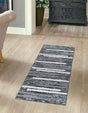 Black 2' 7 x 8' Abbey Runner Area Rug 100% Cotton All Natural Living Dining Room Bedroom Carpet for Sale at Rug Engine