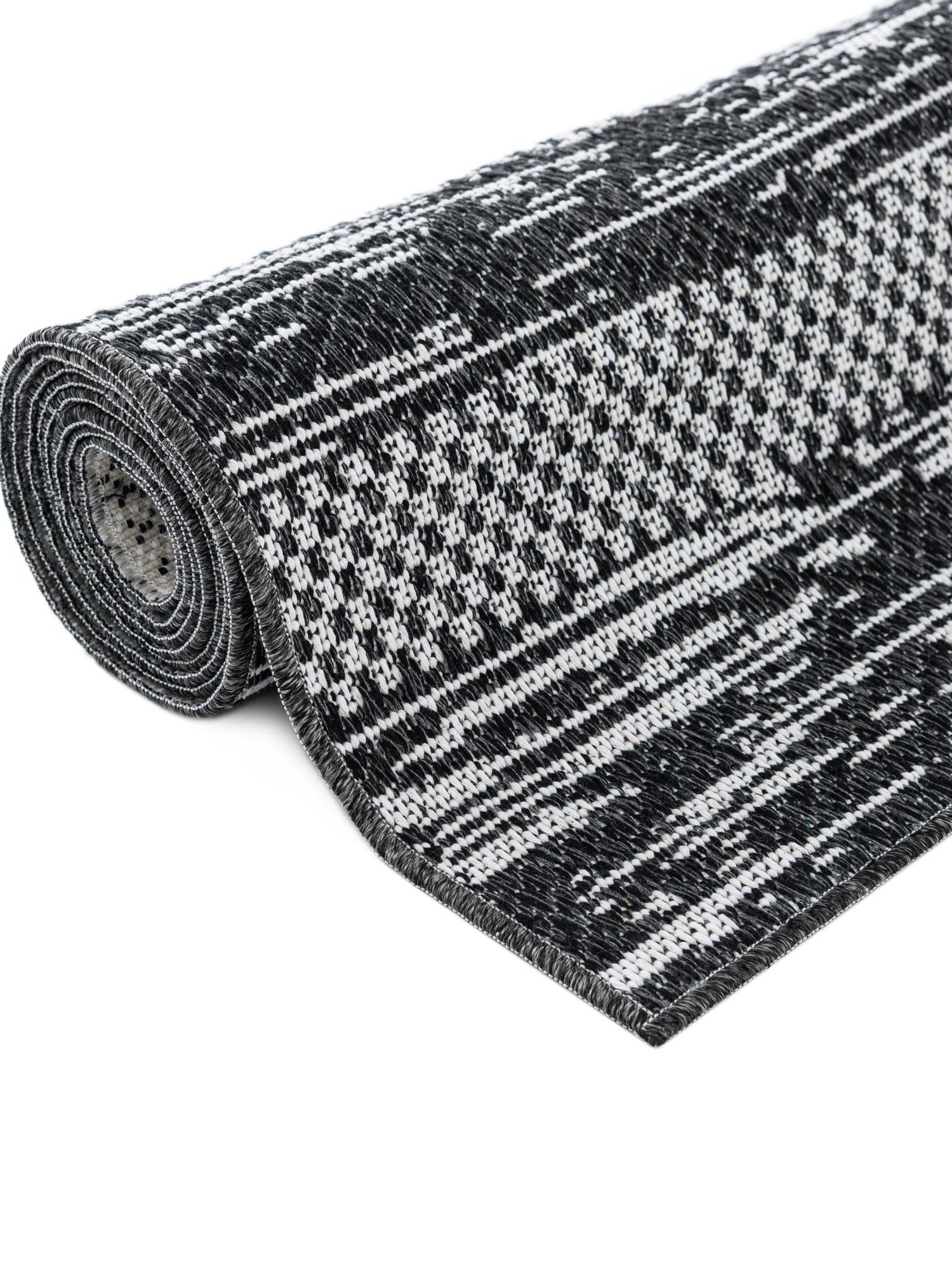 Black 2' 3 x 6' 1 Abbey Runner Area Rug 100% Cotton All Natural Living Dining Room Bedroom Carpet for Sale at Rug Engine