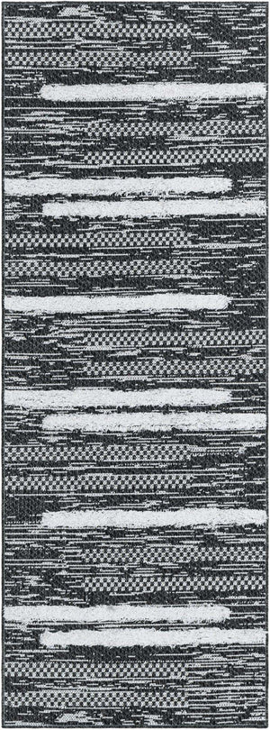 Black 2' 3 x 6' 1 Abbey Runner Area Rug 100% Cotton All Natural Living Dining Room Bedroom Carpet for Sale at Rug Engine