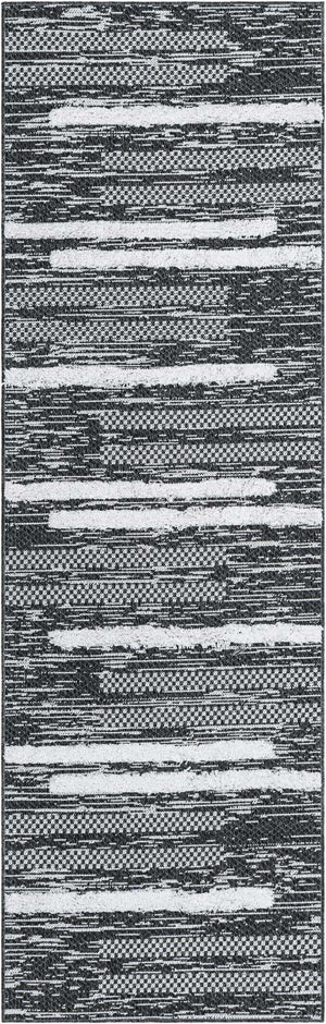 Black 2' 7 x 8' Abbey Runner Area Rug 100% Cotton All Natural Living Dining Room Bedroom Carpet for Sale at Rug Engine