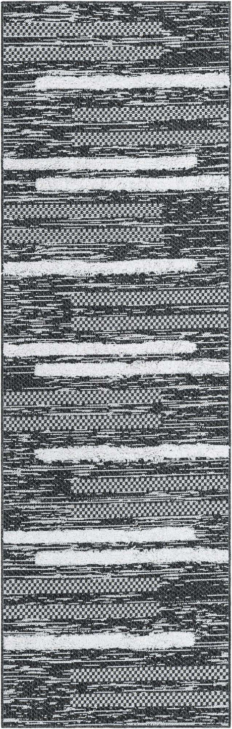 Black 2' 7 x 8' Abbey Runner Area Rug 100% Cotton All Natural Living Dining Room Bedroom Carpet for Sale at Rug Engine