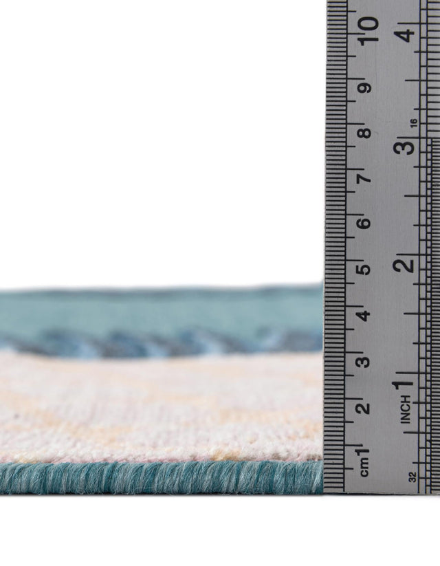 Blue 4' 5 x 6' 1 Outdoor Botanical Rectangle Rug