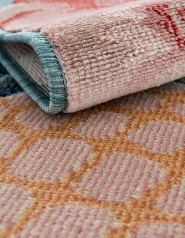 Blue 4' 5 x 6' 1 Outdoor Botanical Rectangle Rug