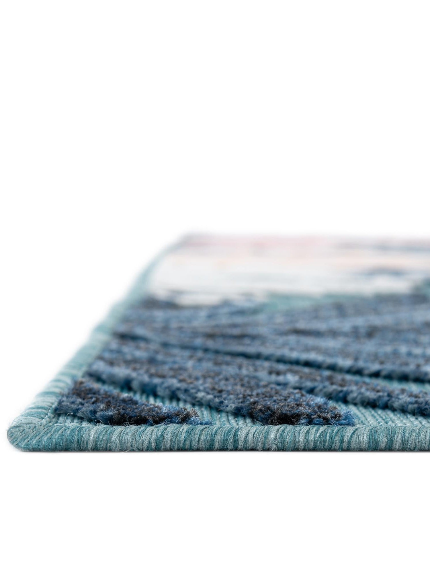 Blue 2' 2 x 3' 1 Outdoor Botanical Rectangle Area Rug Weather Resistant for Patio, Deck, Terrace, Balcony, Porch Polypropylene Garden Floral Tropical Carpet for Sale at Rug Engine