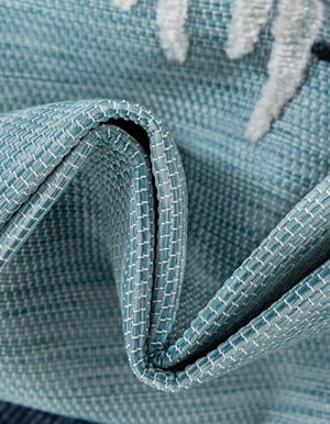 Blue 5' 2 x 8' Outdoor Botanical Rectangle Area Rug Weather Resistant for Patio, Deck, Terrace, Balcony, Porch Polypropylene Garden Floral Tropical Carpet for Sale at Rug Engine