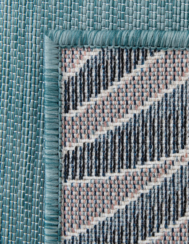 Blue 4' 5 x 6' 1 Outdoor Botanical Rectangle Rug