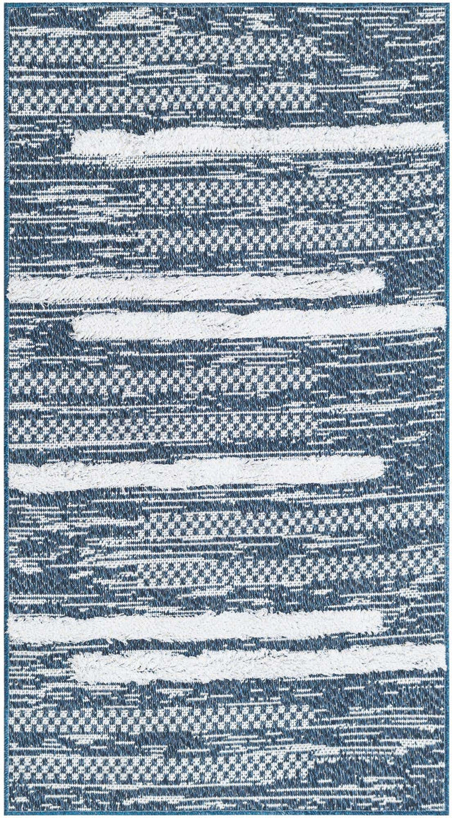 Navy Blue 2' 3 x 4' 1 Abbey Runner Area Rug 100% Cotton All Natural Living Dining Room Bedroom Carpet for Sale at Rug Engine