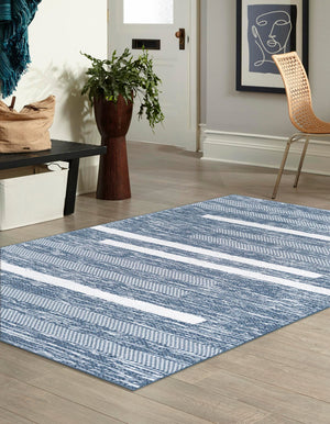 Navy Blue 9' 10 x 14' 1 Abbey Rectangle Area Rug 100% Cotton All Natural Living Dining Room Bedroom Carpet for Sale at Rug Engine