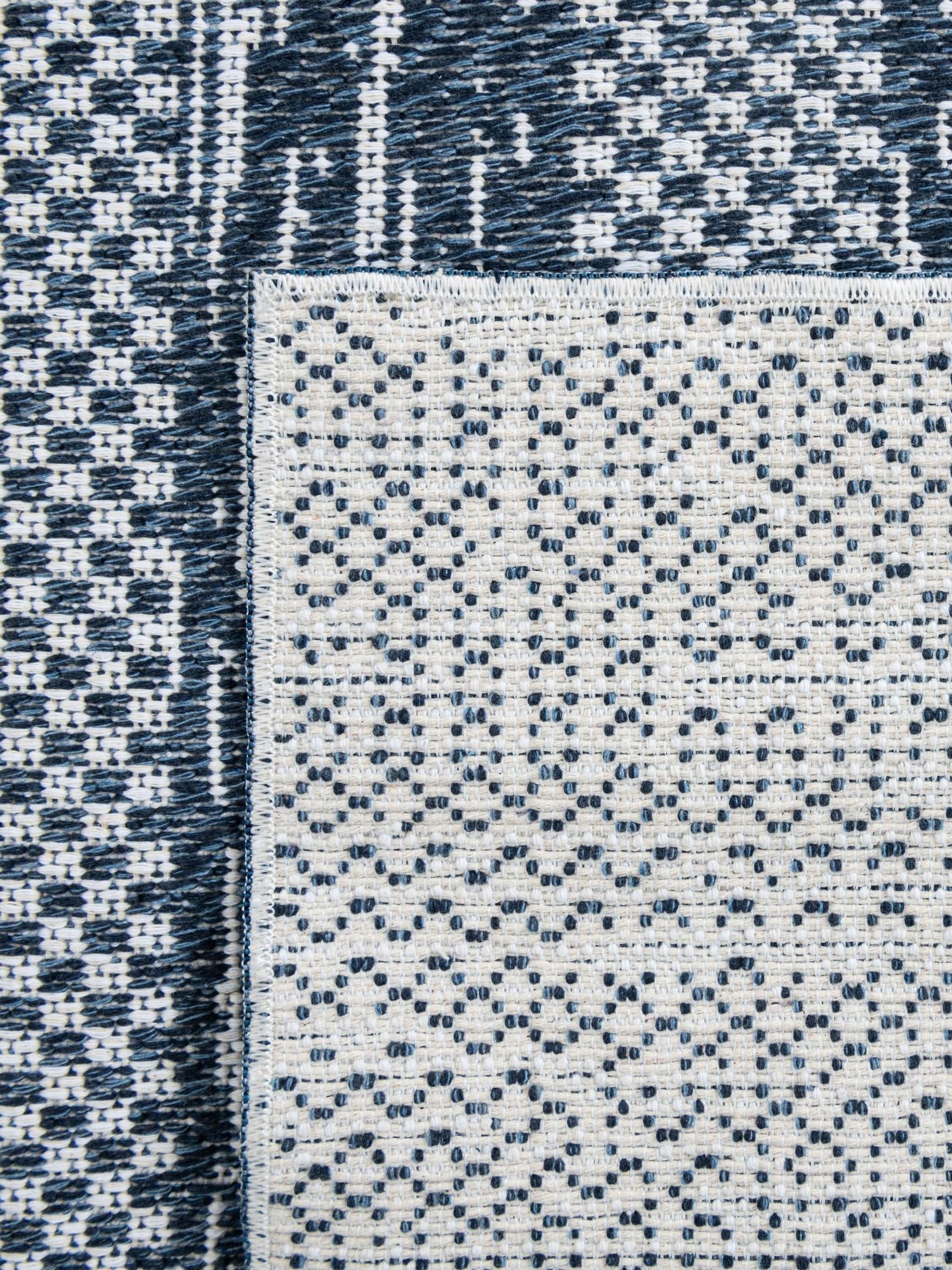 Navy Blue 2' 7 x 12' Abbey Runner Area Rug 100% Cotton All Natural Living Dining Room Bedroom Carpet for Sale at Rug Engine