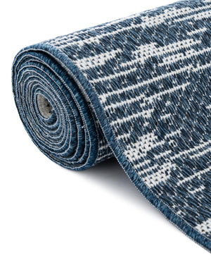 Navy Blue 2' 7 x 8' Abbey Runner Area Rug 100% Cotton All Natural Living Dining Room Bedroom Carpet for Sale at Rug Engine