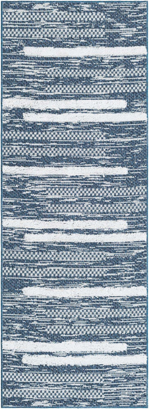 Navy Blue 2' 3 x 6' 1 Abbey Runner Area Rug 100% Cotton All Natural Living Dining Room Bedroom Carpet for Sale at Rug Engine