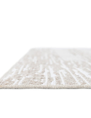 Ivory 6' 5 x 9' Abbey Rectangle Area Rug 100% Cotton All Natural Living Dining Room Bedroom Carpet for Sale at Rug Engine