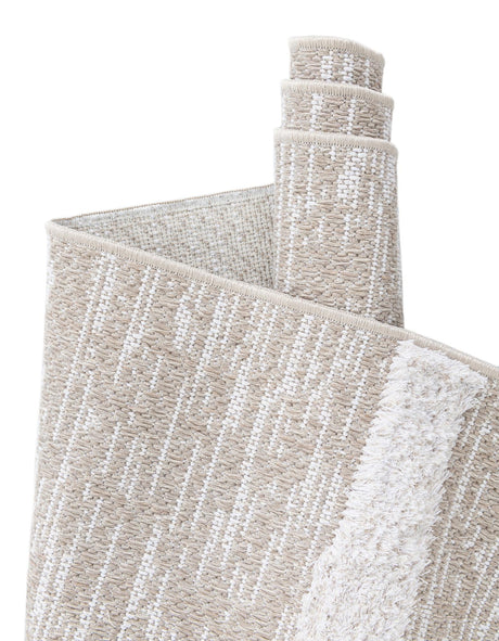Ivory 4' 5 x 6' 1 Abbey Rectangle Area Rug 100% Cotton All Natural Living Dining Room Bedroom Carpet for Sale at Rug Engine