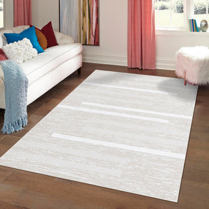 Ivory 6' 5 x 9' Abbey Rectangle Area Rug 100% Cotton All Natural Living Dining Room Bedroom Carpet for Sale at Rug Engine