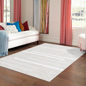 Ivory 6' 5 x 9' Abbey Rectangle Area Rug 100% Cotton All Natural Living Dining Room Bedroom Carpet for Sale at Rug Engine