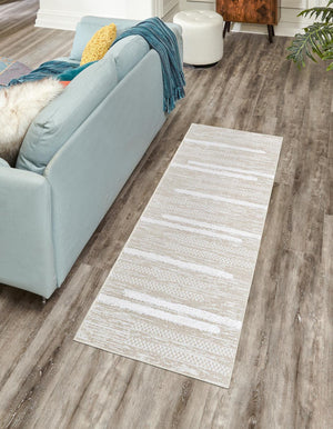 Ivory 2' 3 x 4' 1 Abbey Runner Area Rug 100% Cotton All Natural Living Dining Room Bedroom Carpet for Sale at Rug Engine