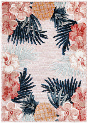 Pink 2' 2 x 3' 1 Outdoor Botanical Rectangle Area Rug Weather Resistant for Patio, Deck, Terrace, Balcony, Porch Polypropylene Garden Floral Tropical Carpet for Sale at Rug Engine