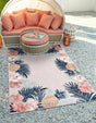 Pink 2' 2 x 3' 1 Outdoor Botanical Rectangle Area Rug Weather Resistant for Patio, Deck, Terrace, Balcony, Porch Polypropylene Garden Floral Tropical Carpet for Sale at Rug Engine