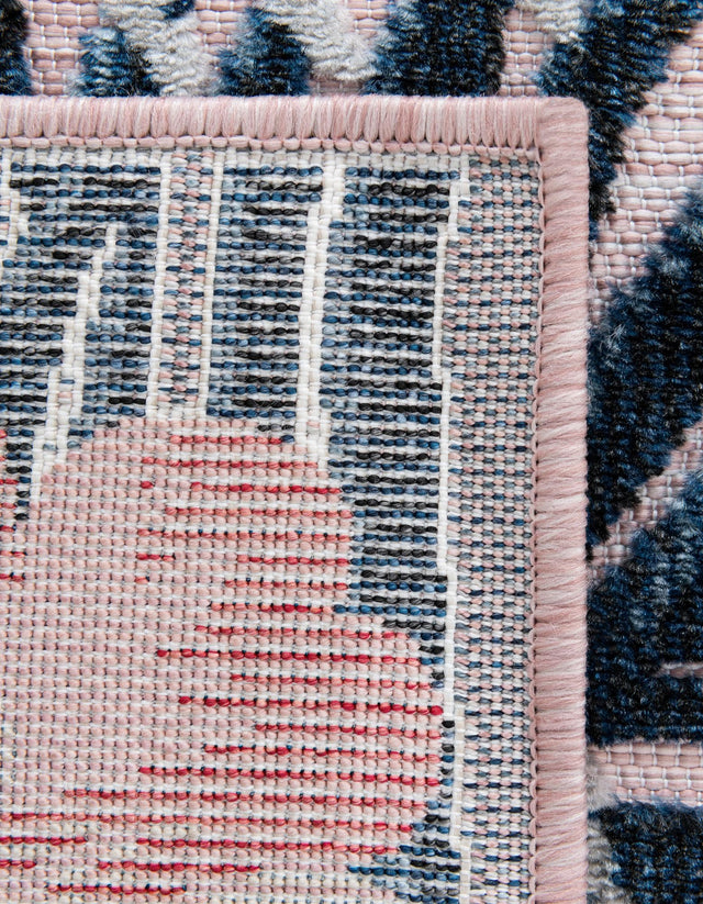 Pink 4' 5 x 6' 1 Outdoor Botanical Rectangle Area Rug Weather Resistant for Patio, Deck, Terrace, Balcony, Porch Polypropylene Garden Floral Tropical Carpet for Sale at Rug Engine