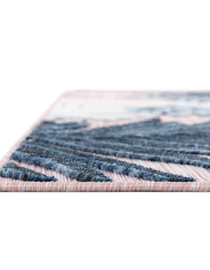 Pink 8' 2 x 8' 2 Outdoor Botanical Square Area Rug Weather Resistant for Patio, Deck, Terrace, Balcony, Porch Polypropylene Garden Floral Tropical Carpet for Sale at Rug Engine