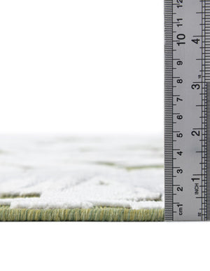 Green 6' 4 x 9' Outdoor Botanical Rectangle Area Rug Weather Resistant for Patio, Deck, Terrace, Balcony, Porch Polypropylene Garden Floral Tropical Carpet for Sale at Rug Engine