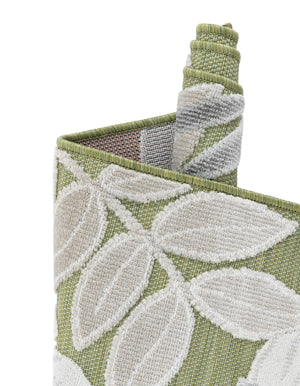 Green 2' 2 x 5' 3 Outdoor Botanical Runner Area Rug Weather Resistant for Patio, Deck, Terrace, Balcony, Porch Polypropylene Garden Floral Tropical Carpet for Sale at Rug Engine