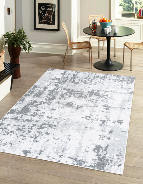 Gray 6' 5 x 9' Abbey Rectangle Area Rug 100% Cotton All Natural Living Dining Room Bedroom Carpet for Sale at Rug Engine