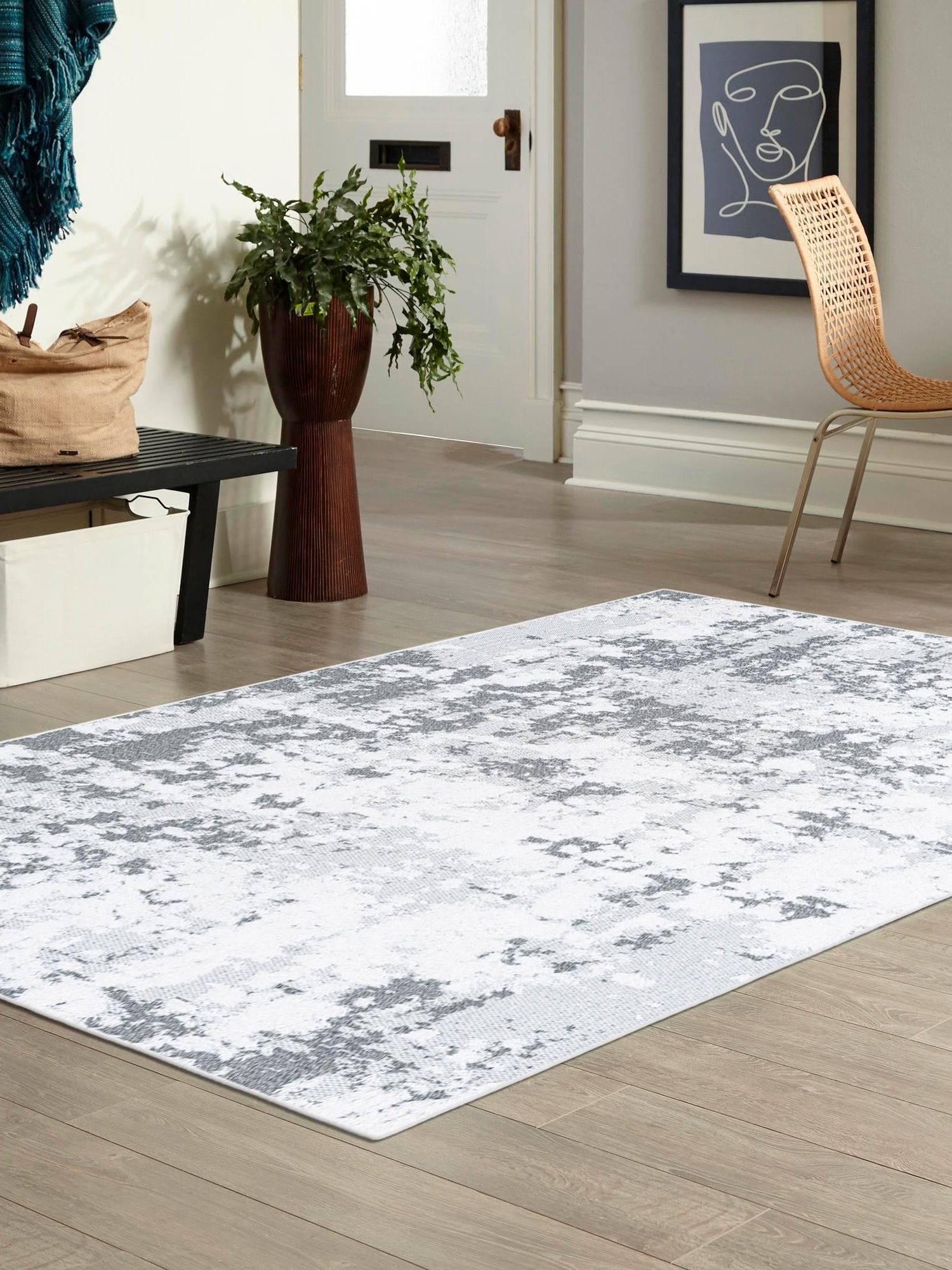 Gray 9' 10 x 14' 1 Abbey Rectangle Area Rug 100% Cotton All Natural Living Dining Room Bedroom Carpet for Sale at Rug Engine