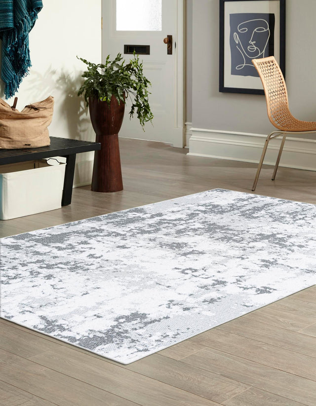 Gray 4' 5 x 6' 1 Abbey Rectangle Area Rug 100% Cotton All Natural Living Dining Room Bedroom Carpet for Sale at Rug Engine