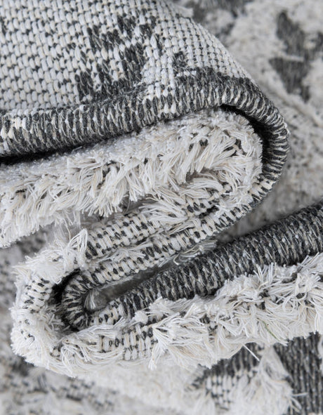 Gray 9' 10 x 12' Abbey Rectangle Area Rug 100% Cotton All Natural Living Dining Room Bedroom Carpet for Sale at Rug Engine
