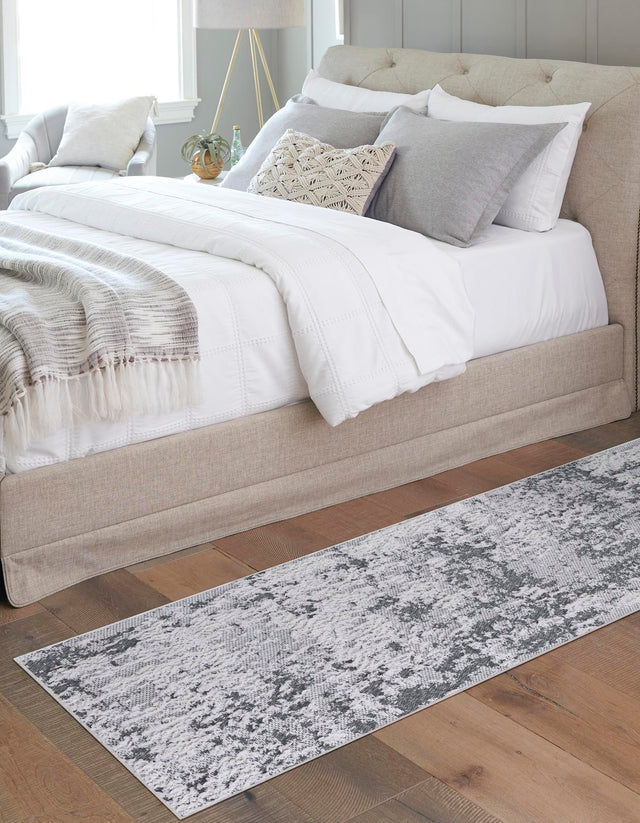 Gray 2' 7 x 10' Abbey Runner Area Rug 100% Cotton All Natural Living Dining Room Bedroom Carpet for Sale at Rug Engine