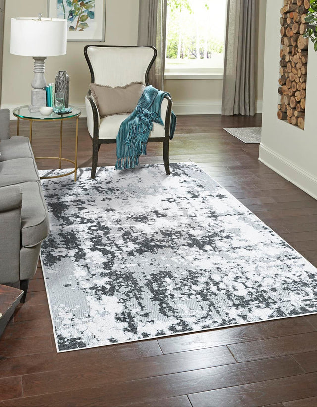 Black 5' 3 x 8' Abbey Rectangle Area Rug 100% Cotton All Natural Living Dining Room Bedroom Carpet for Sale at Rug Engine