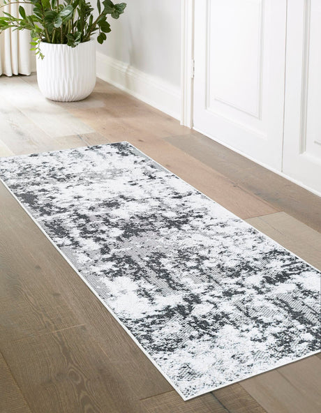 Black 2' 3 x 6' 1 Abbey Runner Area Rug 100% Cotton All Natural Living Dining Room Bedroom Carpet for Sale at Rug Engine