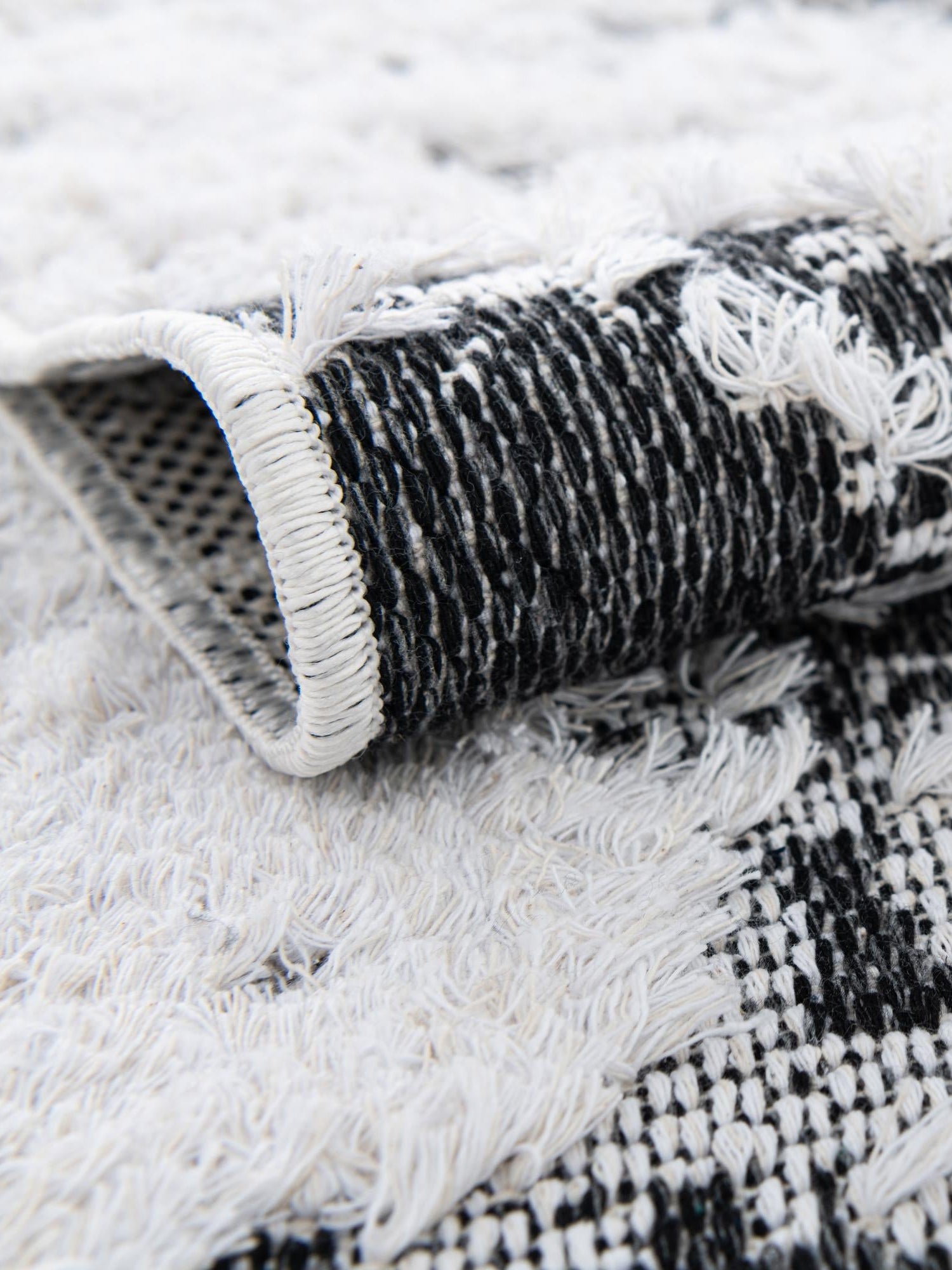 Black 2' 7 x 12' Abbey Runner Area Rug 100% Cotton All Natural Living Dining Room Bedroom Carpet for Sale at Rug Engine