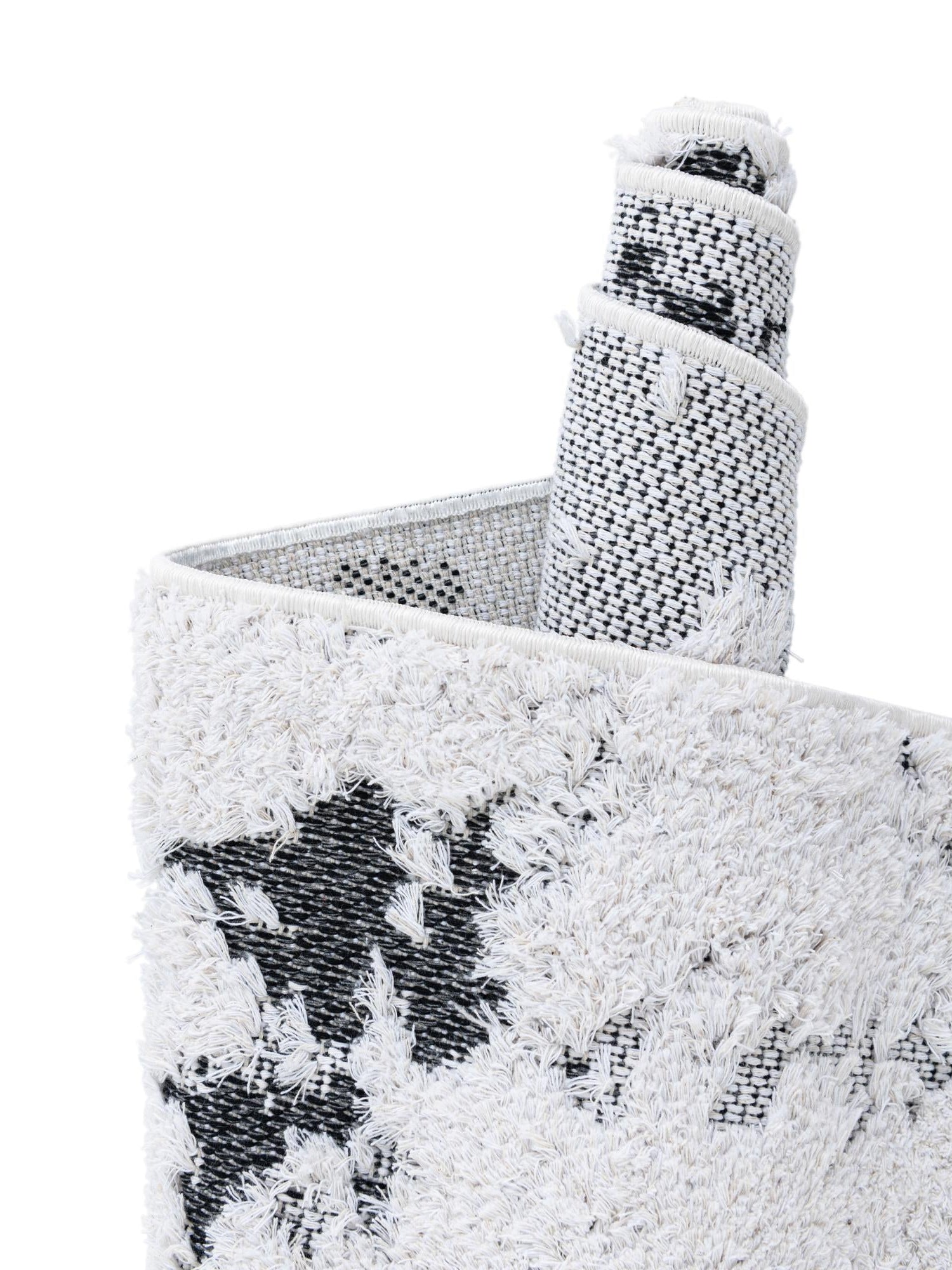 Black 2' 3 x 6' 1 Abbey Runner Area Rug 100% Cotton All Natural Living Dining Room Bedroom Carpet for Sale at Rug Engine