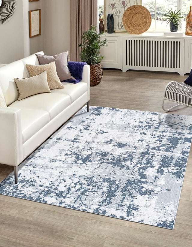 Navy Blue 5' 3 x 8' Abbey Rectangle Area Rug 100% Cotton All Natural Living Dining Room Bedroom Carpet for Sale at Rug Engine